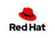 Logo von Red Hat auf weißem Hintergrund