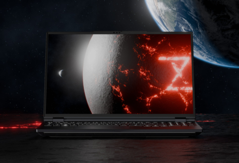 TUXEDO Stellaris 16 - Gen8 vor Weltraumhintergrund